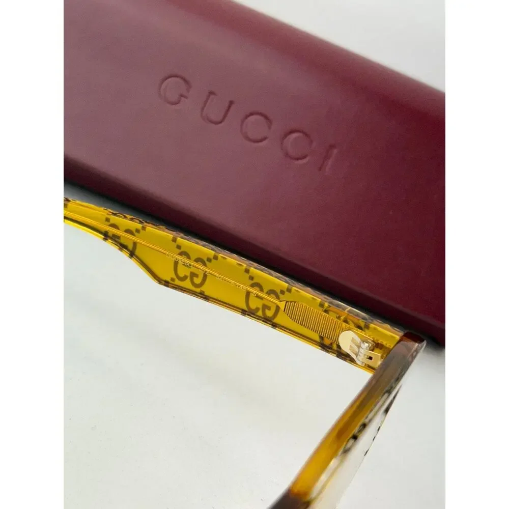 NEW Gucci GG0958O Yellow Monogram Logo Eyeglasses Frames